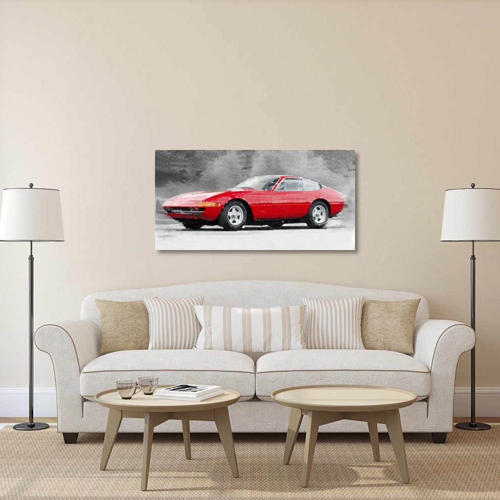 "1968 Ferrari 365 GTB4 Daytona Watercolor" Fine Art Print