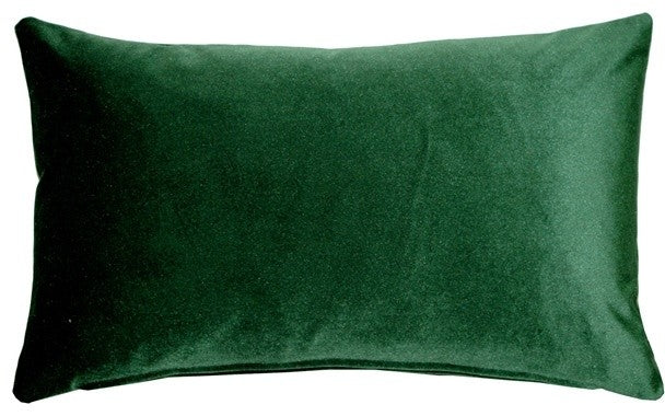 Pillow Decor - Corona Velvet Throw Pillow, Hunter Green, 12"x20"