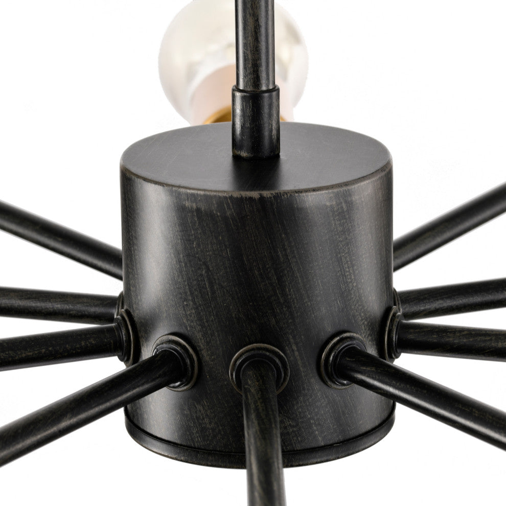 Sami Sputnik 10-Light Chandelier, Antique Black and Metallic Gold
