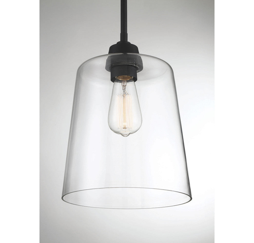 1-Light Pendant, Matte Black
