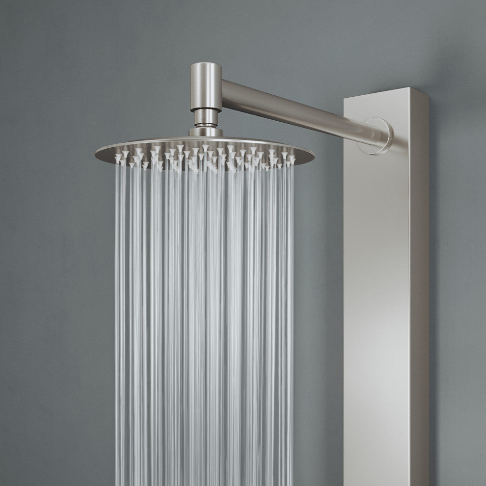 Gardenia 39" H x 4" W 2-Jet Retro Shower Panel with Round Shower Head, Stainless Steel