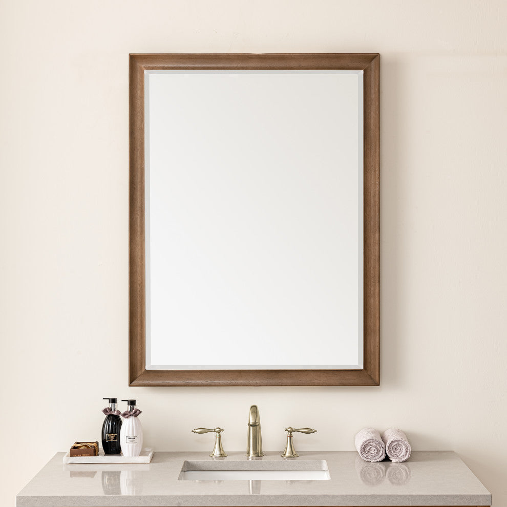 Glenbrooke 30" Mirror, White Wash Walnut