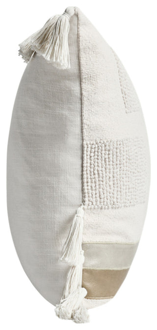 Packer 22" Cotton Linen Blend Throw Pillow, Ivory by Kosas Home