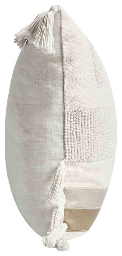 Packer 22" Cotton Linen Blend Throw Pillow, Ivory by Kosas Home