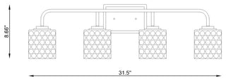 4-Light Dimmable Matte Black Vanity Light