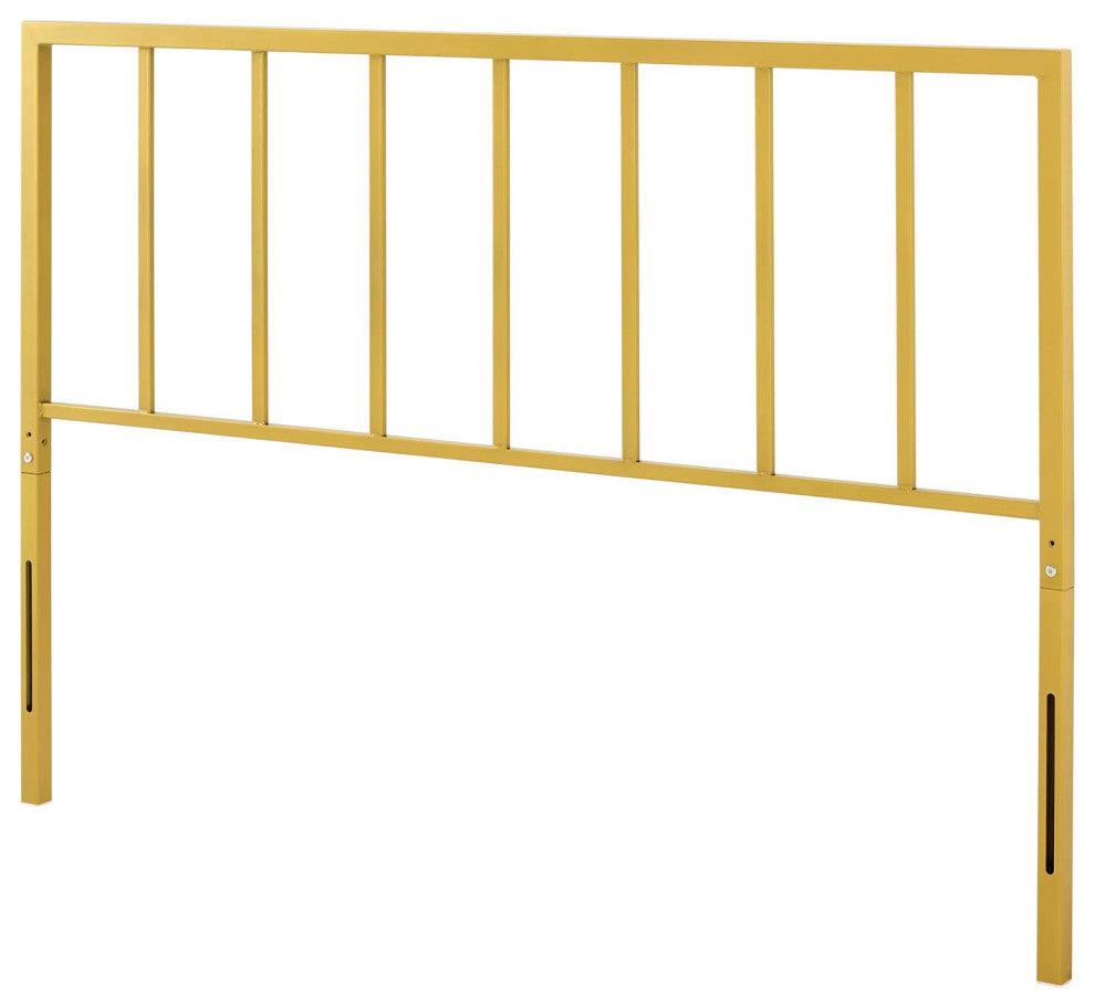 Headboard, Queen Size, Metal Steel, Gold, Modern Contemporary, Bedroom Master