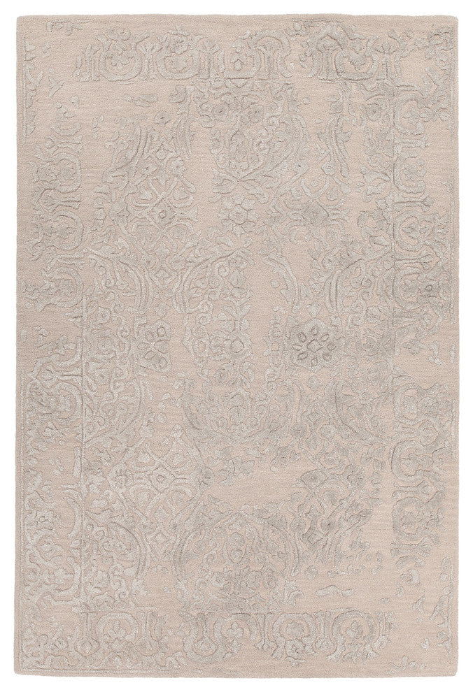 Xia Hand Tufted Rectangle Area Rug, 5' x 7'1/2", Pink/Gray