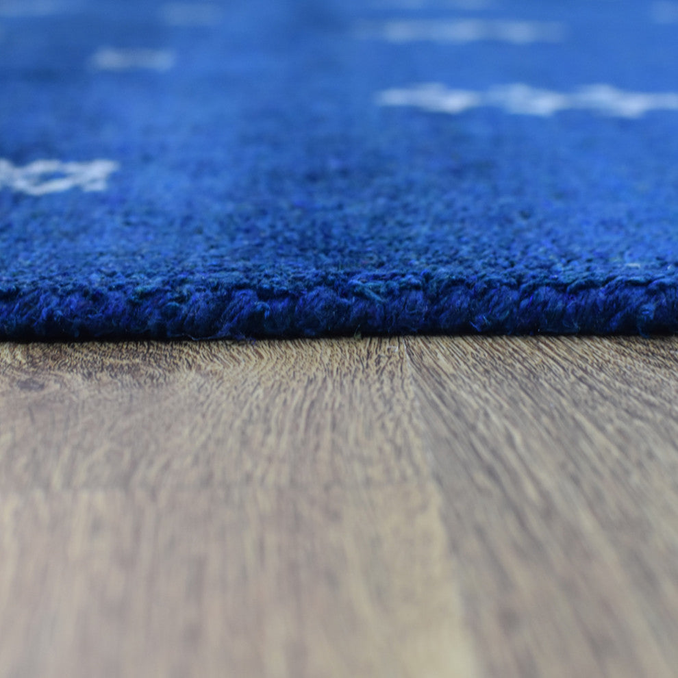 HAND KNOTTED LOOM SILK ECO-FRIENDLY AREA RUGS -8'x8', Square, Blue, Contemporary