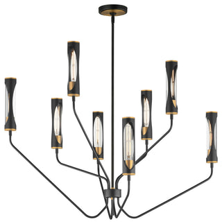 Maxim 16178 Regent 6 Light 40"W LED Abstract Chandelier - Black / Antique Brass