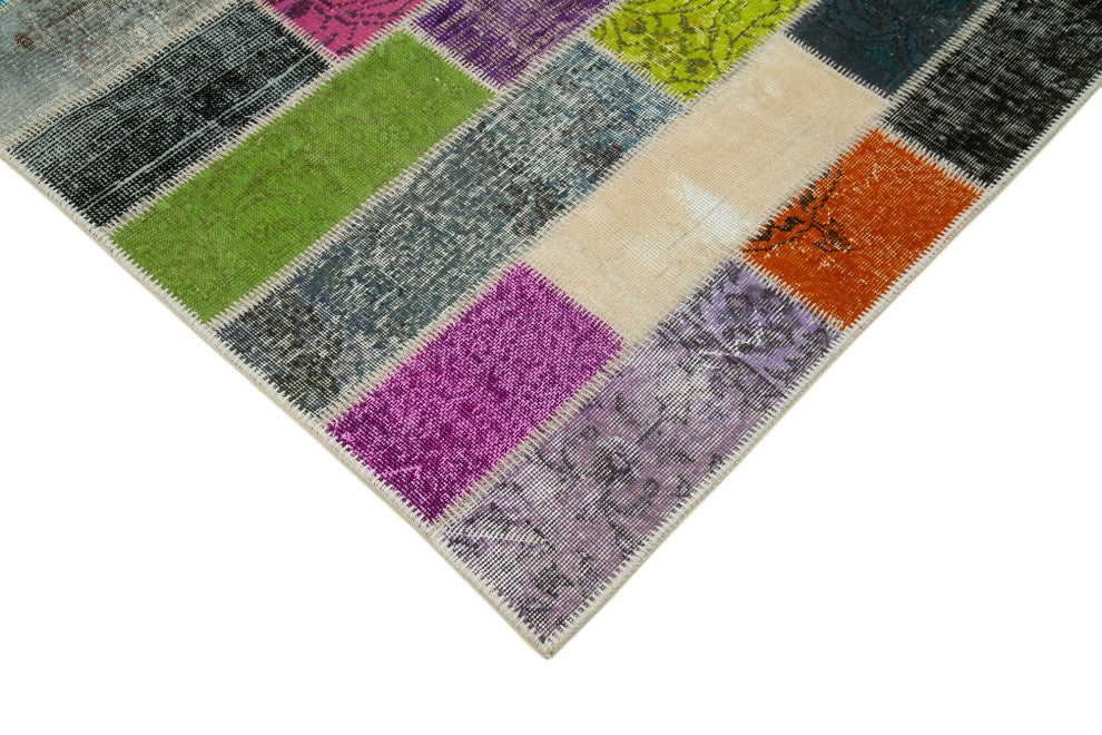 Rug N Carpet - Handmade Anatolian 6' 7" x 9' 11" Contemporary Patchwork Area Rug