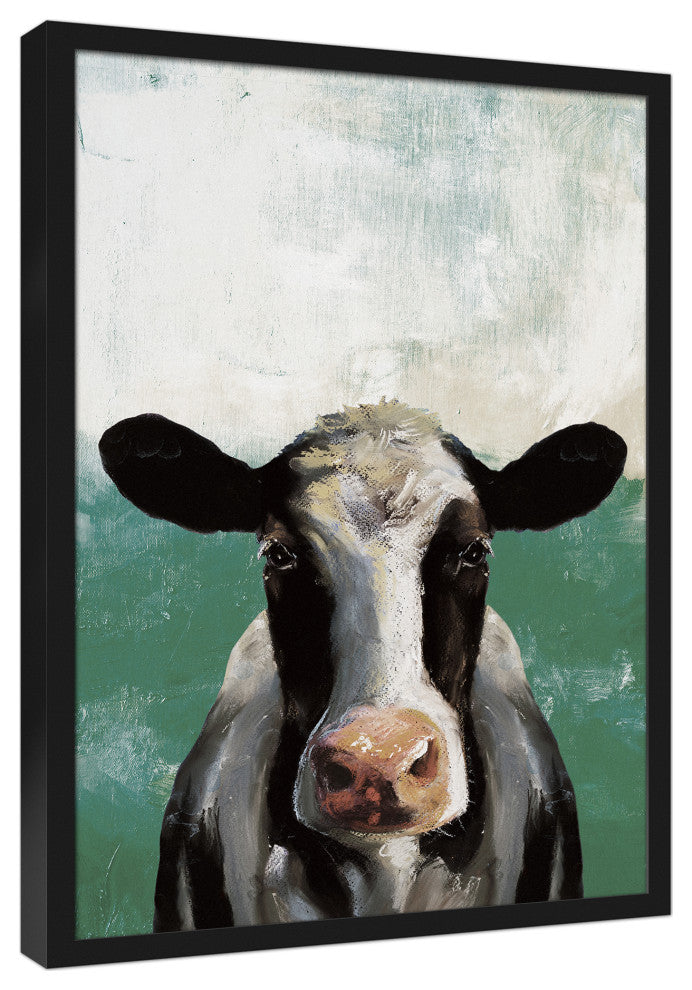 Cow Green Field 20x30 Black Framed Canvas