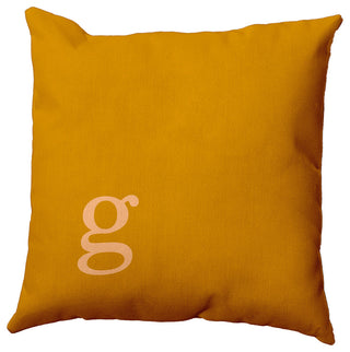 26"x26" Modern Monogram Decorative Throw Pillow, Autumn Gold