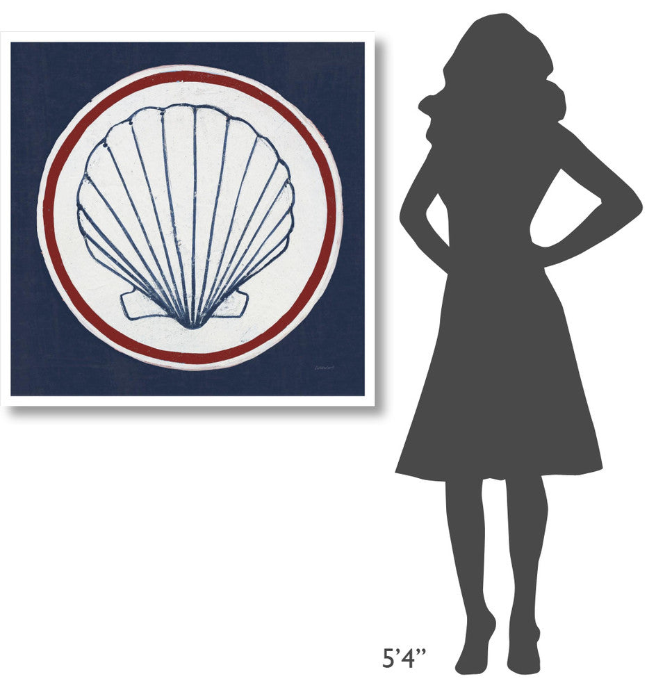 "Summer Shells II Nautical" Digital Paper Print by Kathrine Lovell, 38"x38"