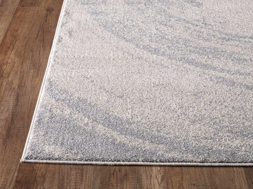 Abani Quartz QRZ160A Beige Grey Swirl Solid Area Rug