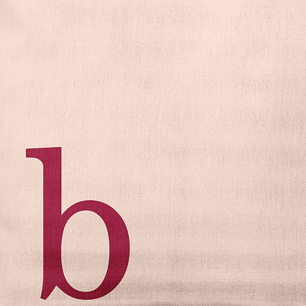 26"x26" Modern Monogram Decorative Throw Pillow, Cranberry