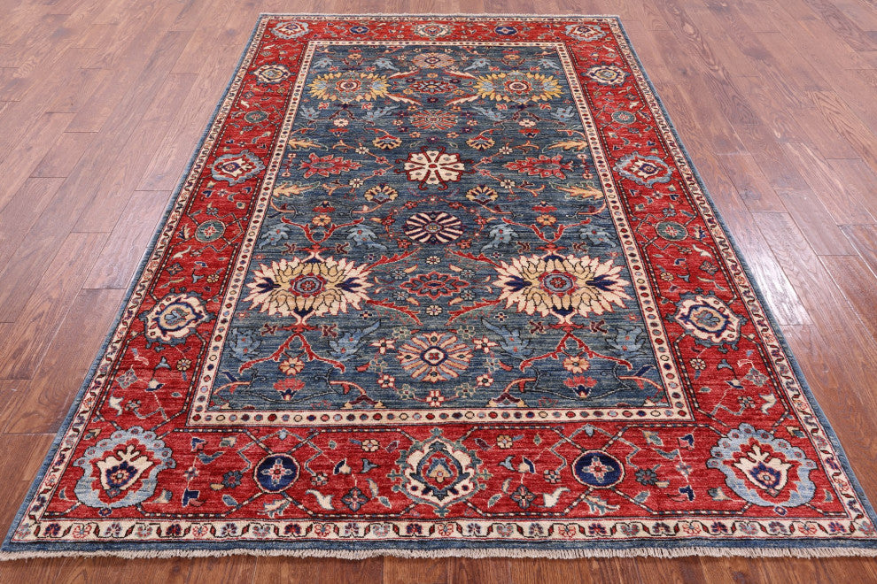 5' 10" X 8' 7" Persian Fine Serapi Handmade Rug - Q12446