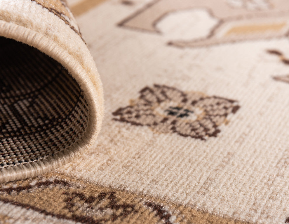 Unique Loom Ivory Oasis Taftan 4' 0 x 6' 0 Area Rug