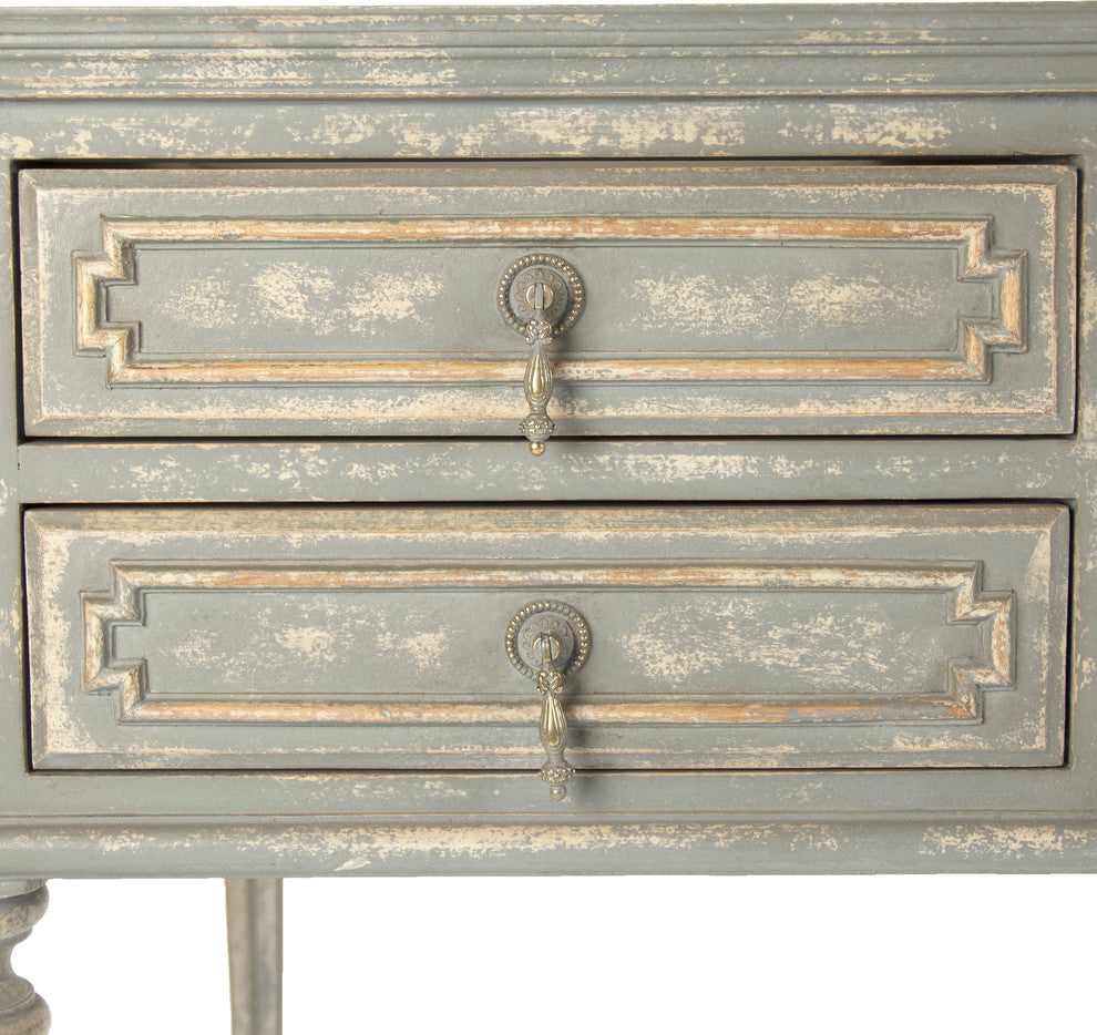Canning Desk, Distressed Gray/Cream