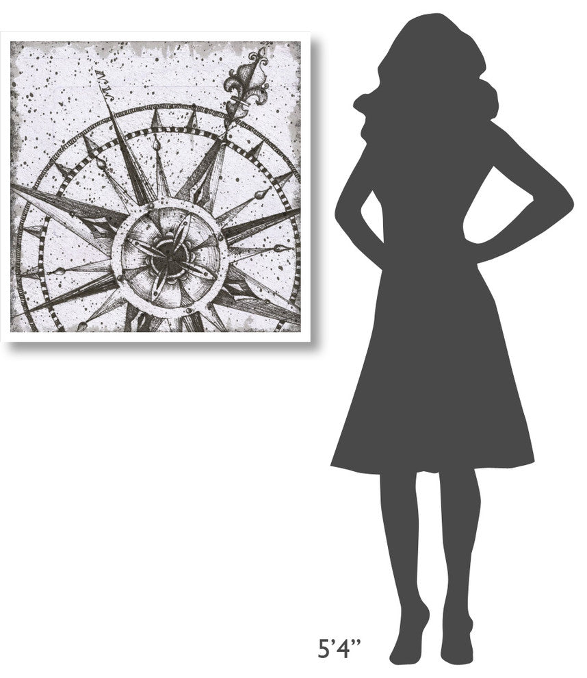 "Coast to Coast I BW No Words" Digital Paper Print by Daphne Brissonnet, 32"x32"