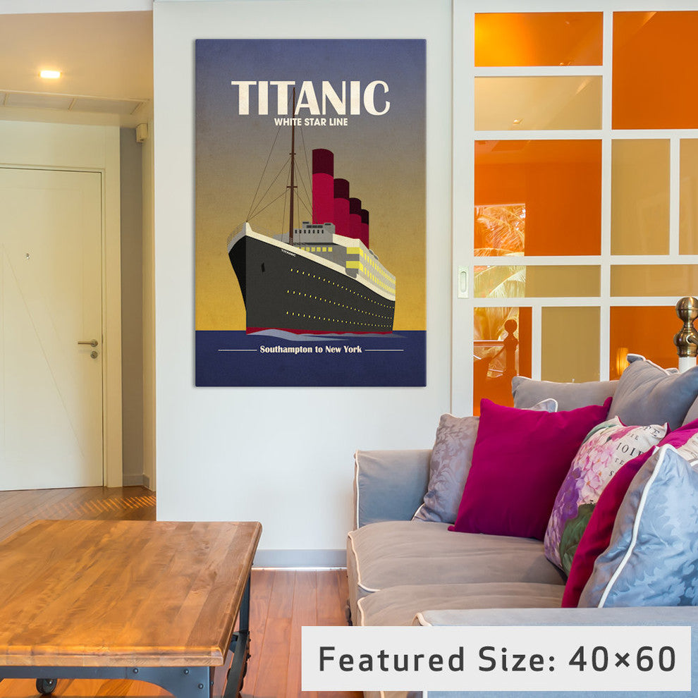 "Titanic Ocean Liner Deco" Wrapped Canvas Print, 40x26x1.5