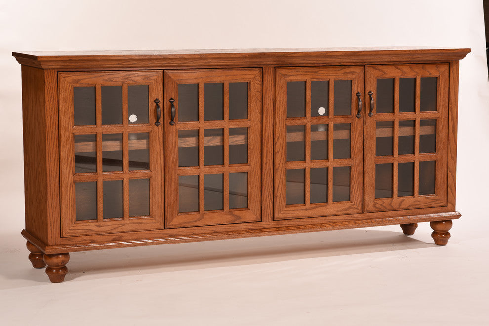 80" Keystone, Entertainment Console, Iron Ore Oak