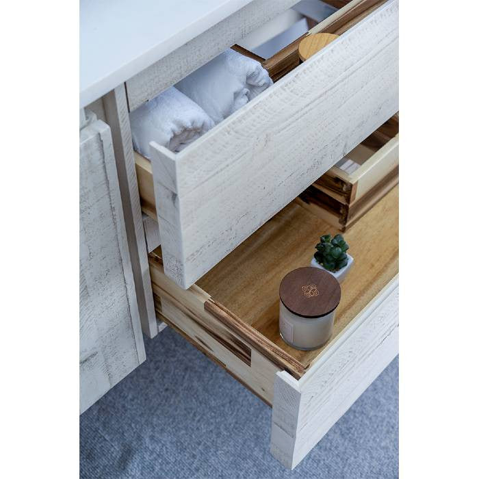 Fresca Formosa Modern 54" Rustic White Wall Hung Single Sink Vanity Set