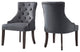 Rosalyn Velvet Button Tufted Sloped Wingback Dining Chair, Set of 2, Dark Grey