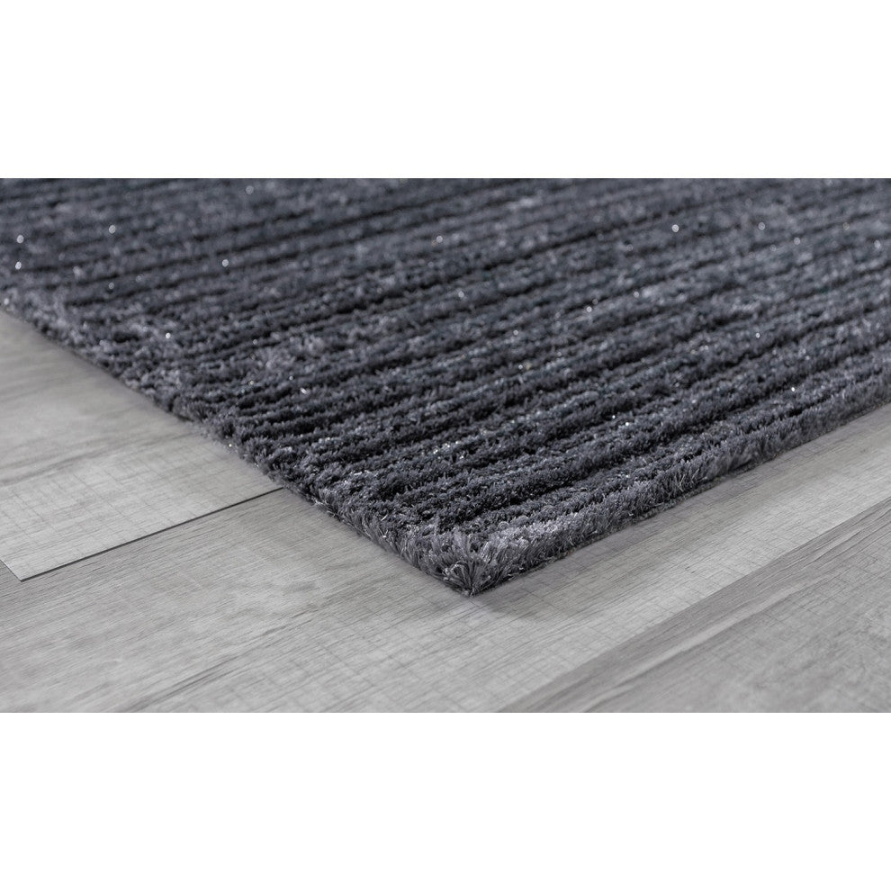 5" x 7" Gray Modern Shimmery Area Rug