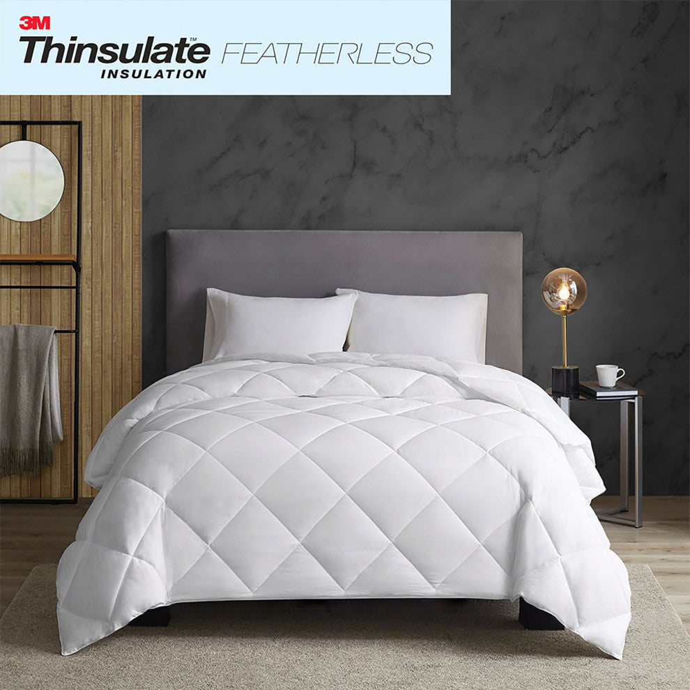 Sleep Philosophy Sateen Double Insertion Comforter, White, King