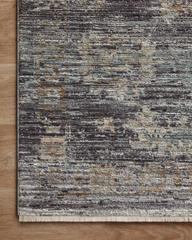 Jean Stoffer x Loloi Katherine Ink / Jade 7'-10" x 7'-10" Round Area Rug