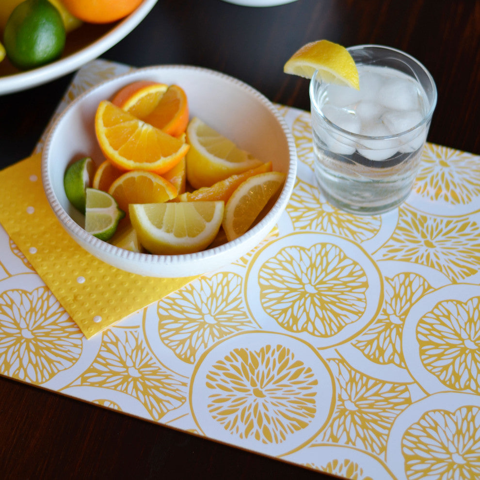 4 Piece Citrus Board Placemat Set