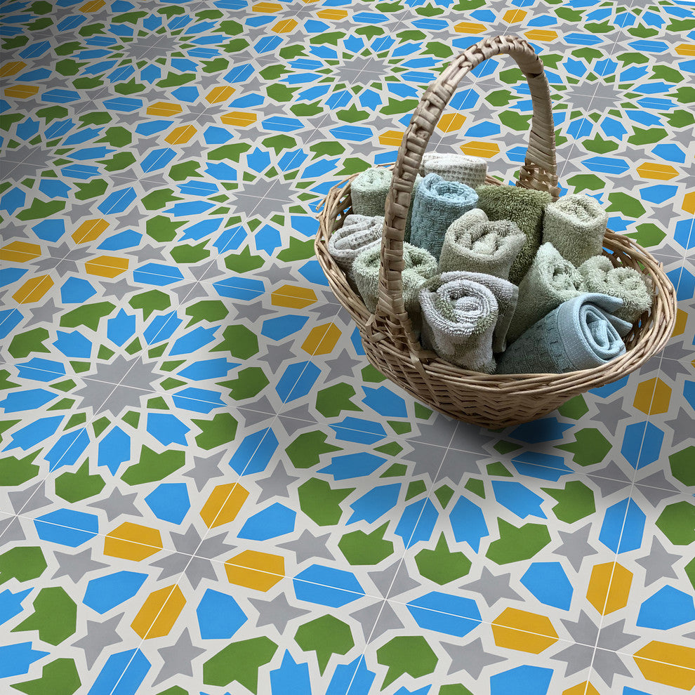 Bahja Handmade Cement Tile, Multi-Color, Sample