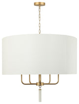 Secret Agent 5-Lt Pendant - Painted Gold/White Leather