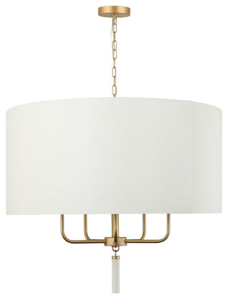 Secret Agent 5-Lt Pendant - Painted Gold/White Leather