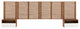Render Wall Mount King Headboard and Modern Nightstands, Walnut