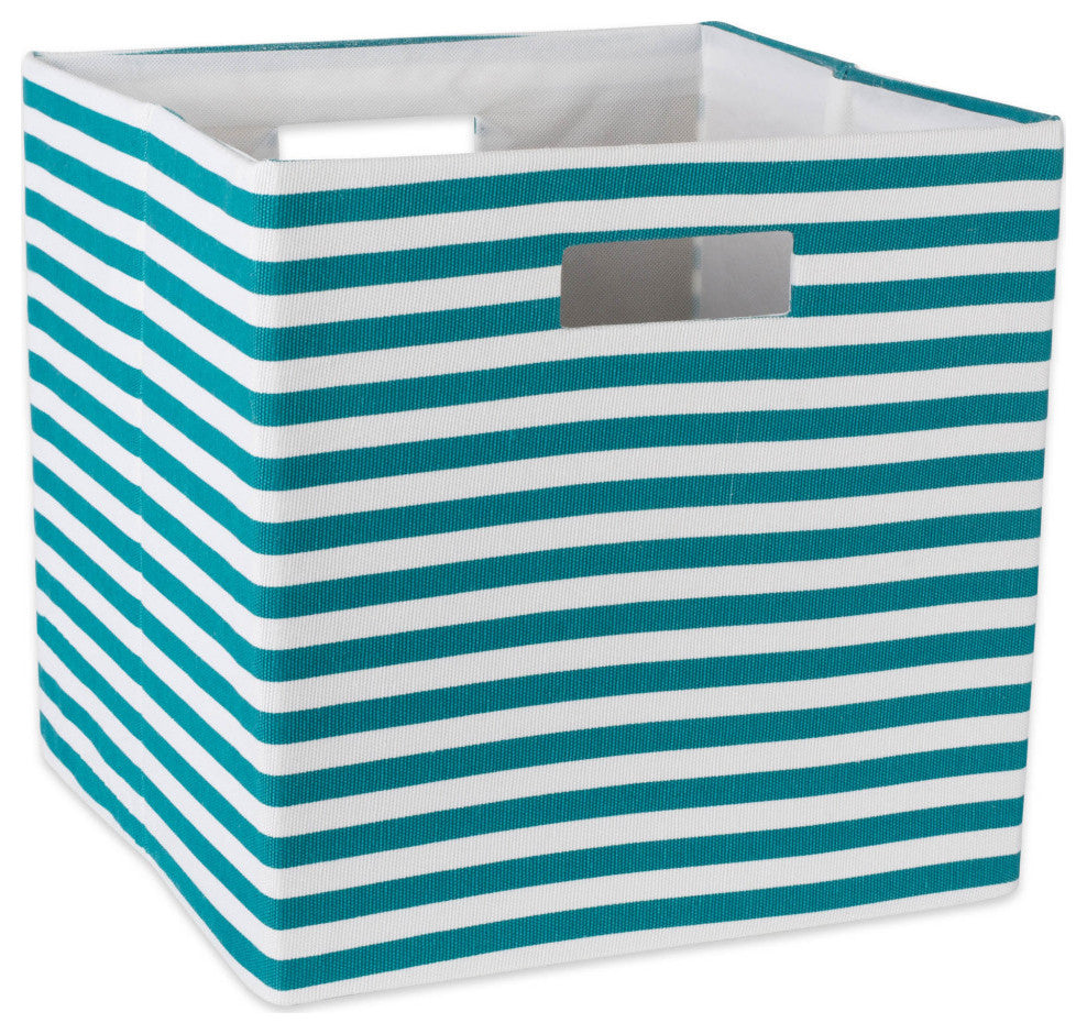 DII Polyester Cube Pinstripe Teal Square