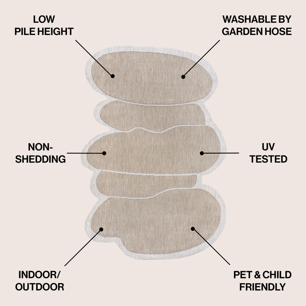 Jasper Modern Rustic Abstract Indoor/Outdoor Shaped Area Rug