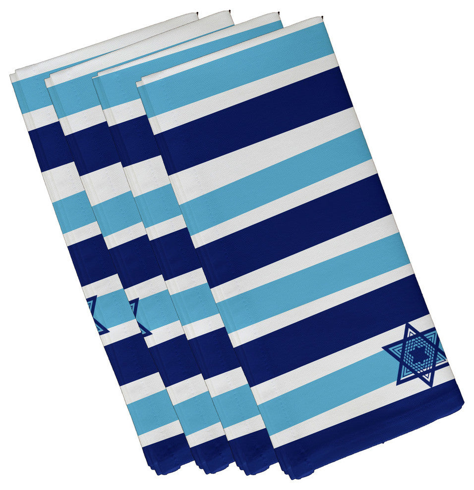 Decorative Holiday Napkin, Set of 4, Stripe, Light Blue