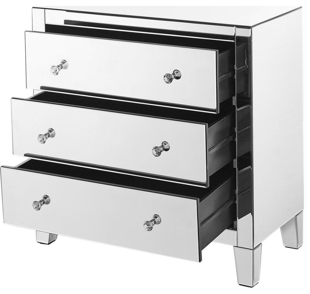 3 Drawers Dresser 32 X16 X 32" In Clear Mirror