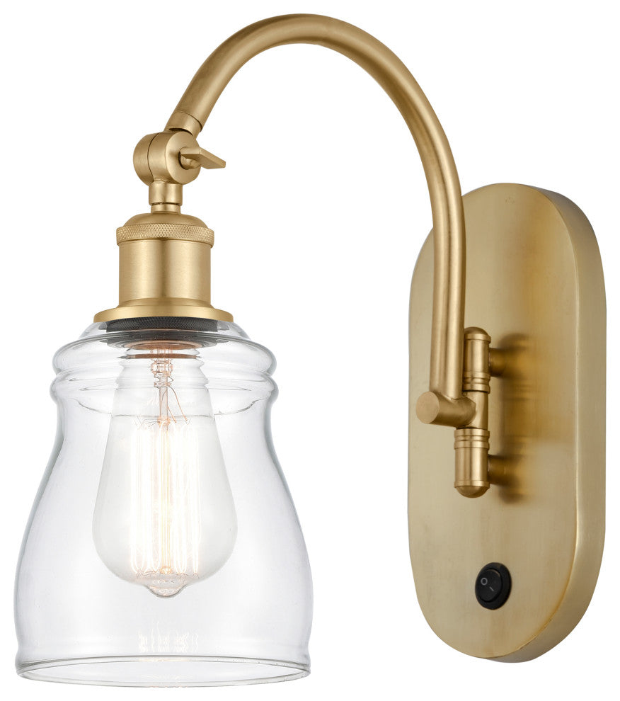 Innovations 518-1W-SG-G392 Ellery 1 Light 5.3" Sconce, Satin Gold