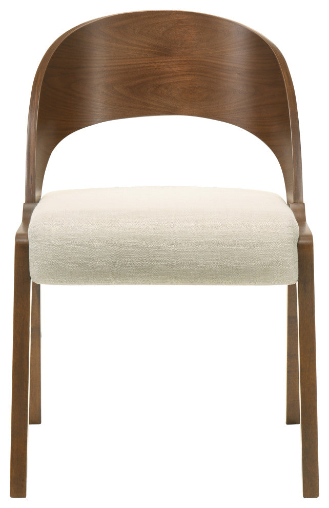 Woodson Linen-Like Polyester Dining Chair (Set of 2), Beige