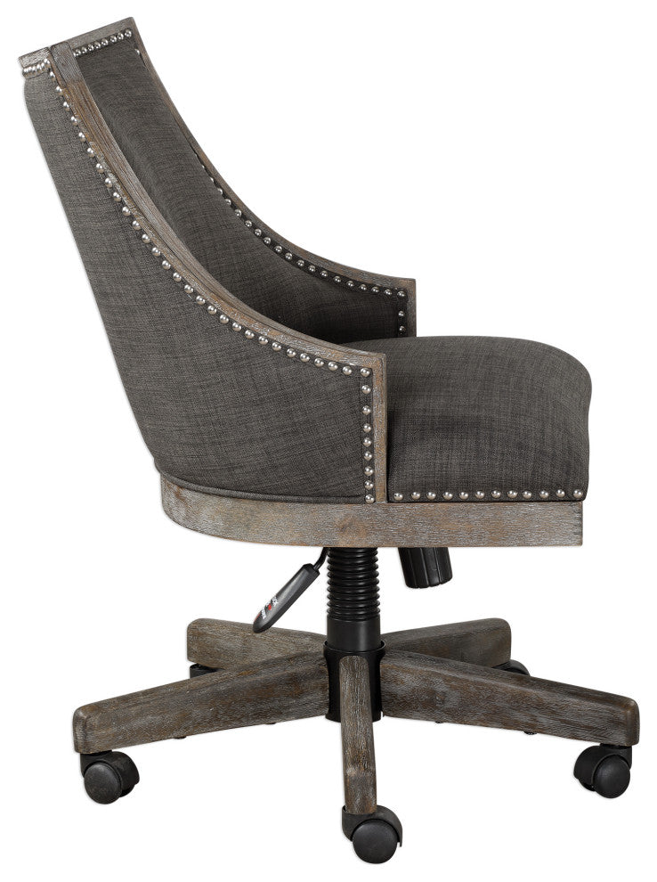Uttermost Aidrian Charcoal Desk Chair