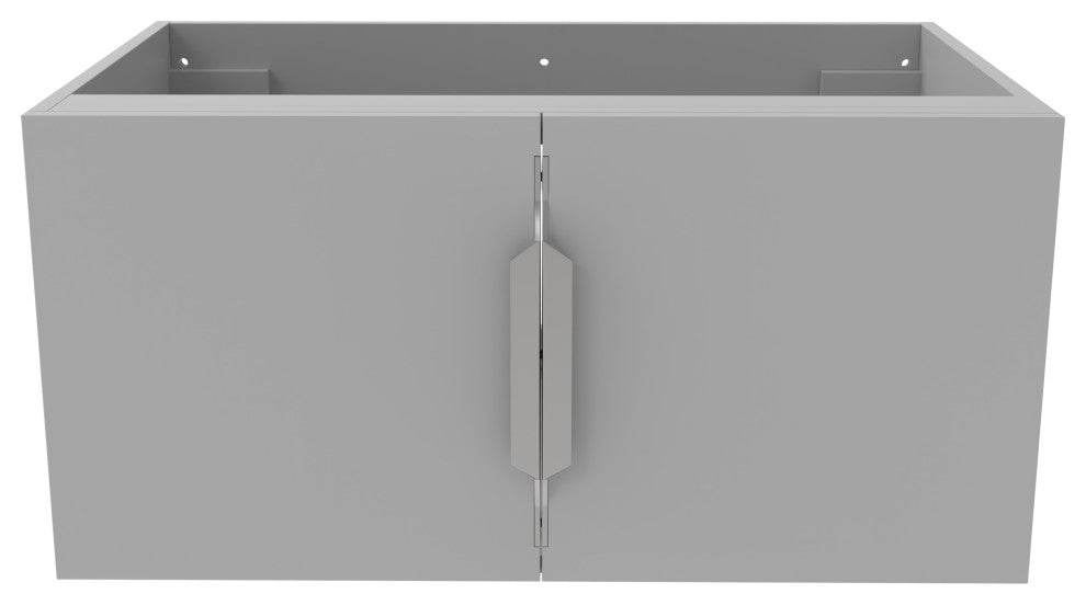 CastelloUSA Alpine 30" Wall Mounted Vanity, Base Only, Gray, Chrome Handles