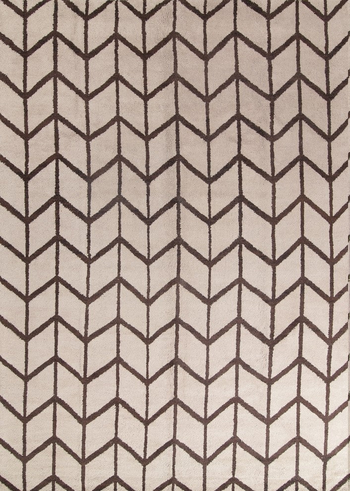 Traditional Moroccan Hand-Knotted Oriental Indian Area Rug, Beige, 13'9"X9'11"