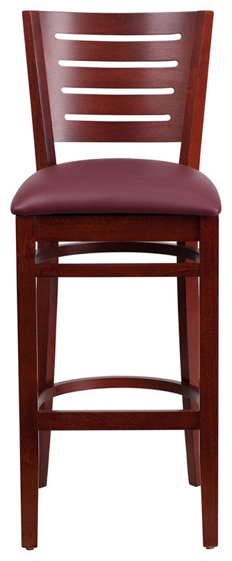 Mahogany Wood Stool-Burg Vinyl