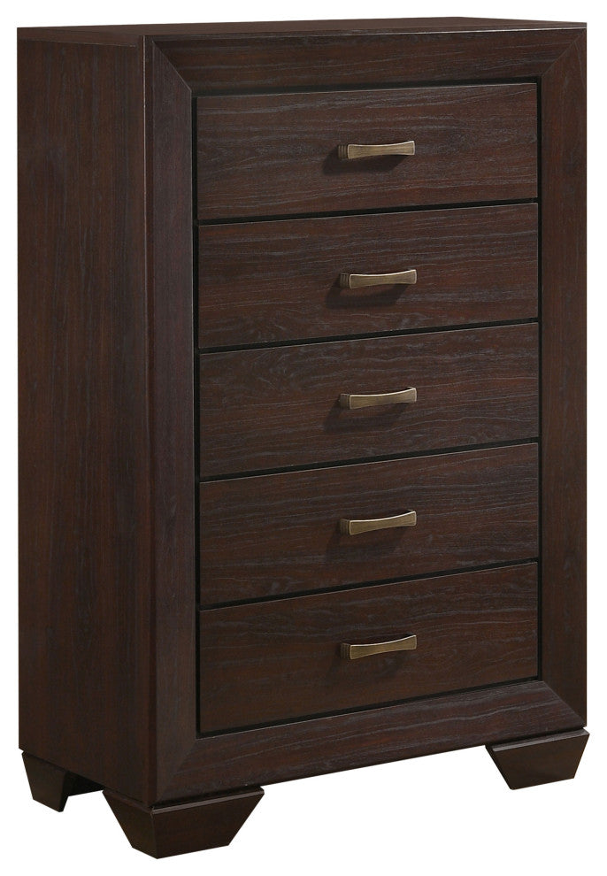 Kauffman 5-drawer Bedroom Chest Dark Cocoa