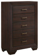 Kauffman 5-drawer Bedroom Chest Dark Cocoa