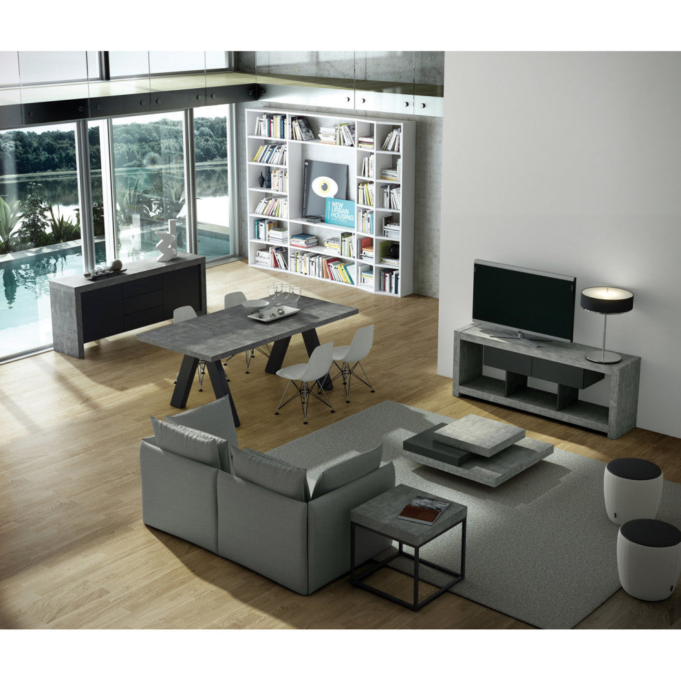 Modern Metal And Concrete Look Side Table