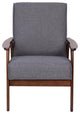 Langston Commercial Grade Upholstered Mid Century Modern Arm Chair, Dark Gray Fa