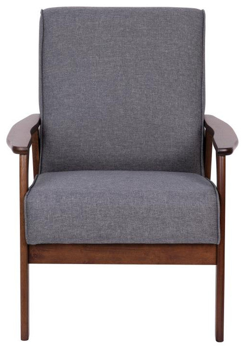 Langston Commercial Grade Upholstered Mid Century Modern Arm Chair, Dark Gray Fa